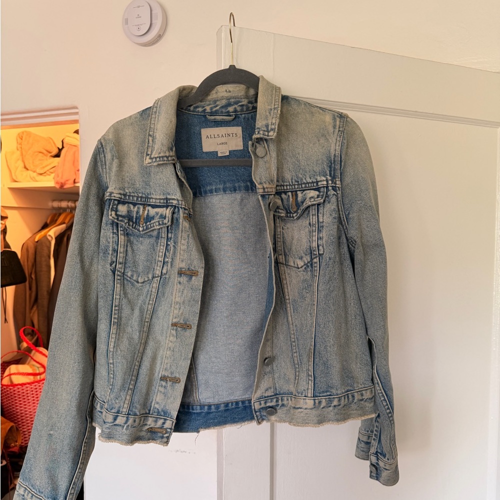 AllSaints Light Blue Denim Jean Jacket